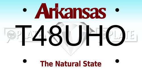 T48UHO Arkansas License Plate