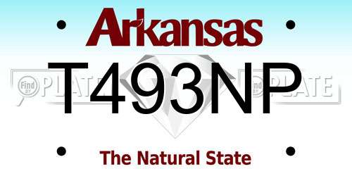 T493NP Arkansas License Plate