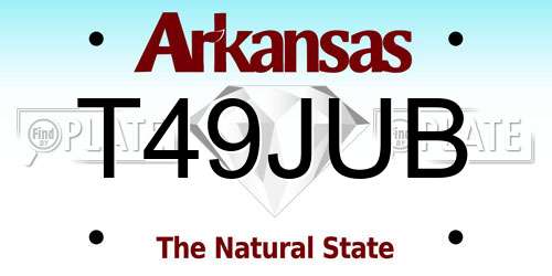 T49JUB Arkansas License Plate