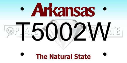 T5002W Arkansas License Plate
