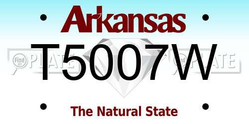 T5007W Arkansas License Plate