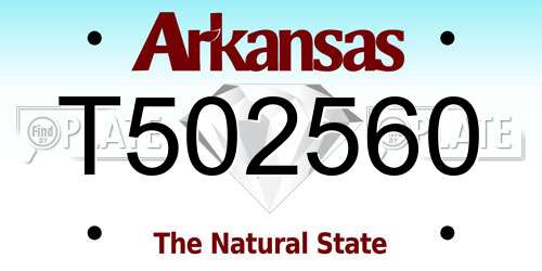T502560 Arkansas License Plate