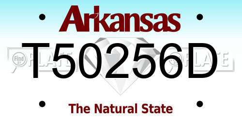 T50256D Arkansas License Plate