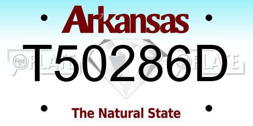 T50286D Arkansas License Plate