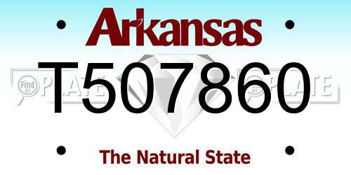 T507860 Arkansas License Plate