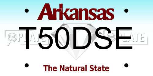 T50DSE Arkansas License Plate