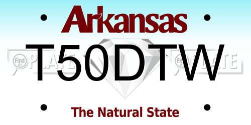 T50DTW Arkansas License Plate