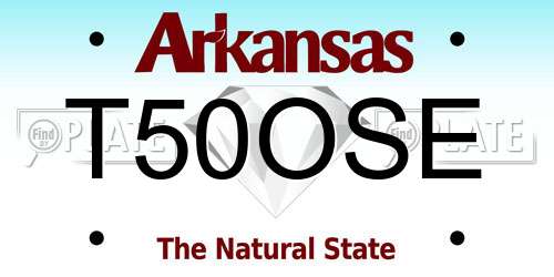 T50OSE Arkansas License Plate