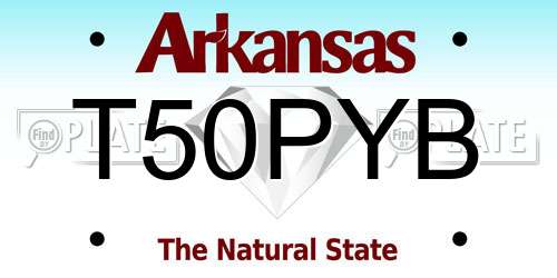 T50PYB Arkansas License Plate