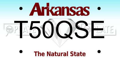 T50QSE Arkansas License Plate