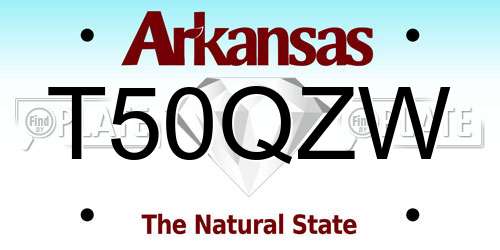 T50QZW Arkansas License Plate