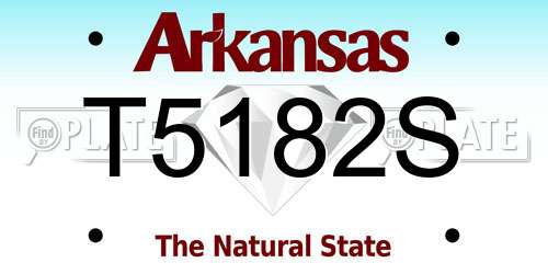 T5182S Arkansas License Plate