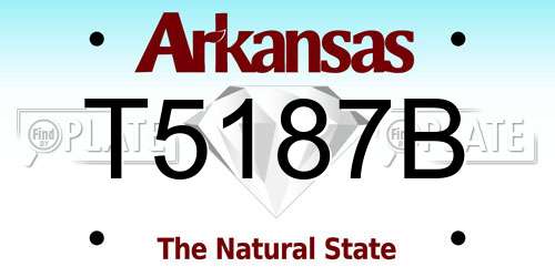 T5187B Arkansas License Plate