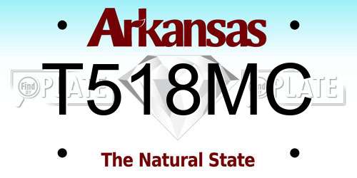 T518MC Arkansas License Plate