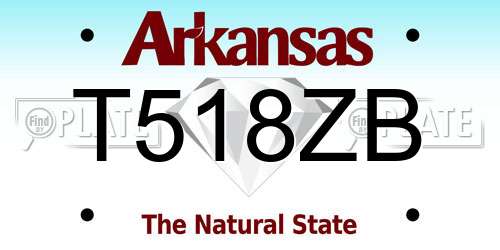 T518ZB Arkansas License Plate