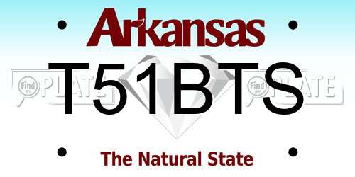 T51BTS Arkansas License Plate