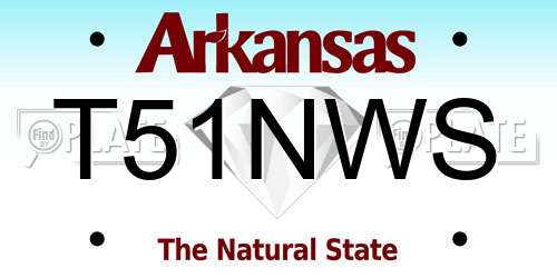 T51NWS Arkansas License Plate