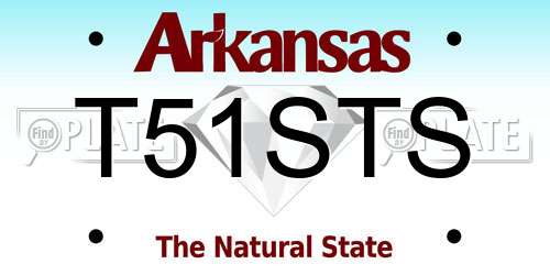 T51STS Arkansas License Plate