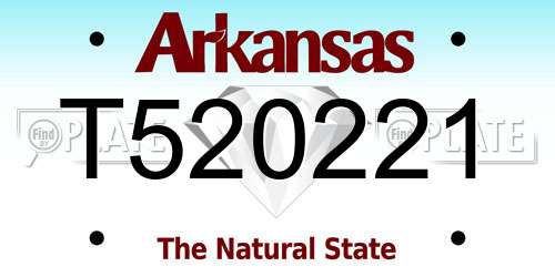 T520221 Arkansas License Plate