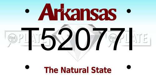 T52077I Arkansas License Plate