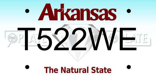 T522WE Arkansas License Plate