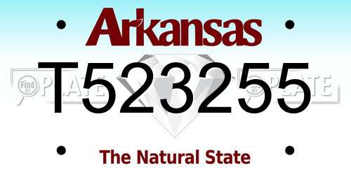 T523255 Arkansas License Plate