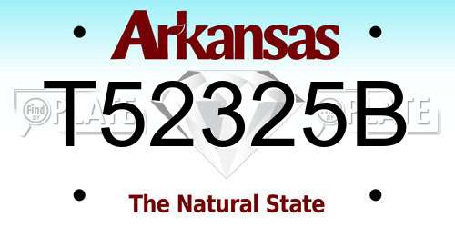 T52325B Arkansas License Plate