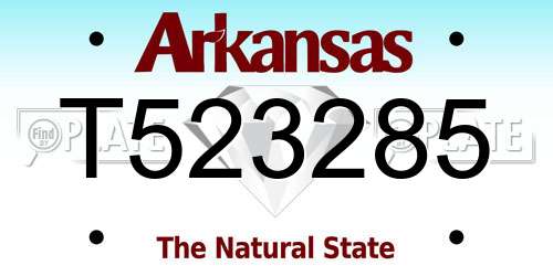 T523285 Arkansas License Plate