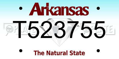 T523755 Arkansas License Plate