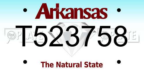 T523758 Arkansas License Plate