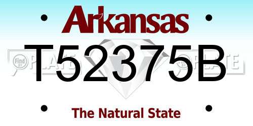 T52375B Arkansas License Plate