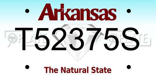 T52375S Arkansas License Plate