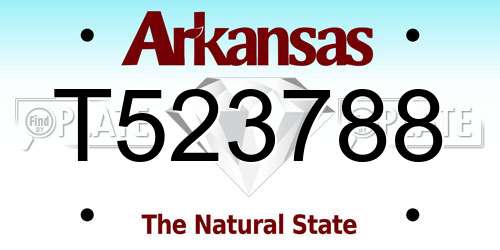 T523788 Arkansas License Plate