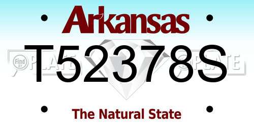 T52378S Arkansas License Plate