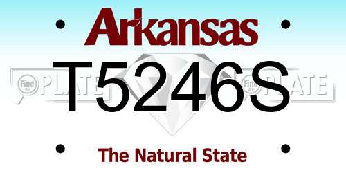 T5246S Arkansas License Plate