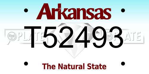 T52493 Arkansas License Plate