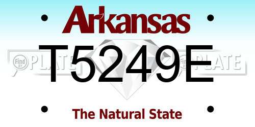 T5249E Arkansas License Plate