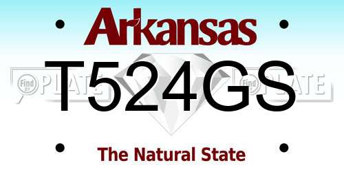 T524GS Arkansas License Plate