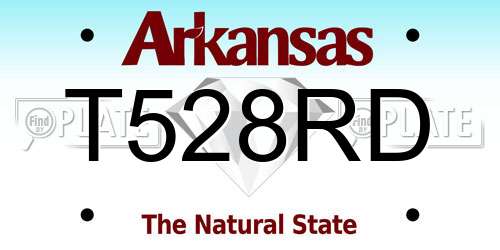 T528RD Arkansas License Plate
