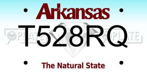 T528RQ Arkansas License Plate