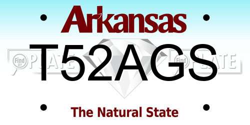 T52AGS Arkansas License Plate