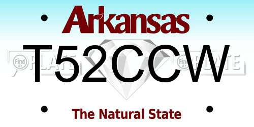 T52CCW Arkansas License Plate