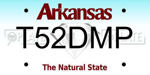 T52DMP Arkansas License Plate