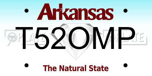 T52OMP Arkansas License Plate
