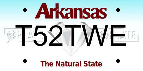 T52TWE Arkansas License Plate