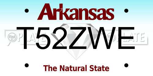 T52ZWE Arkansas License Plate
