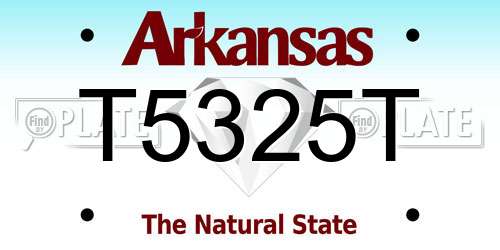 T5325T Arkansas License Plate