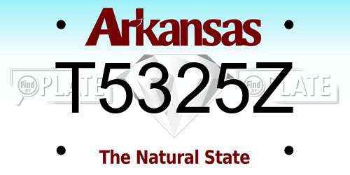 T5325Z Arkansas License Plate