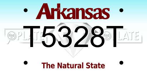 T5328T Arkansas License Plate