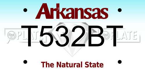 T532BT Arkansas License Plate